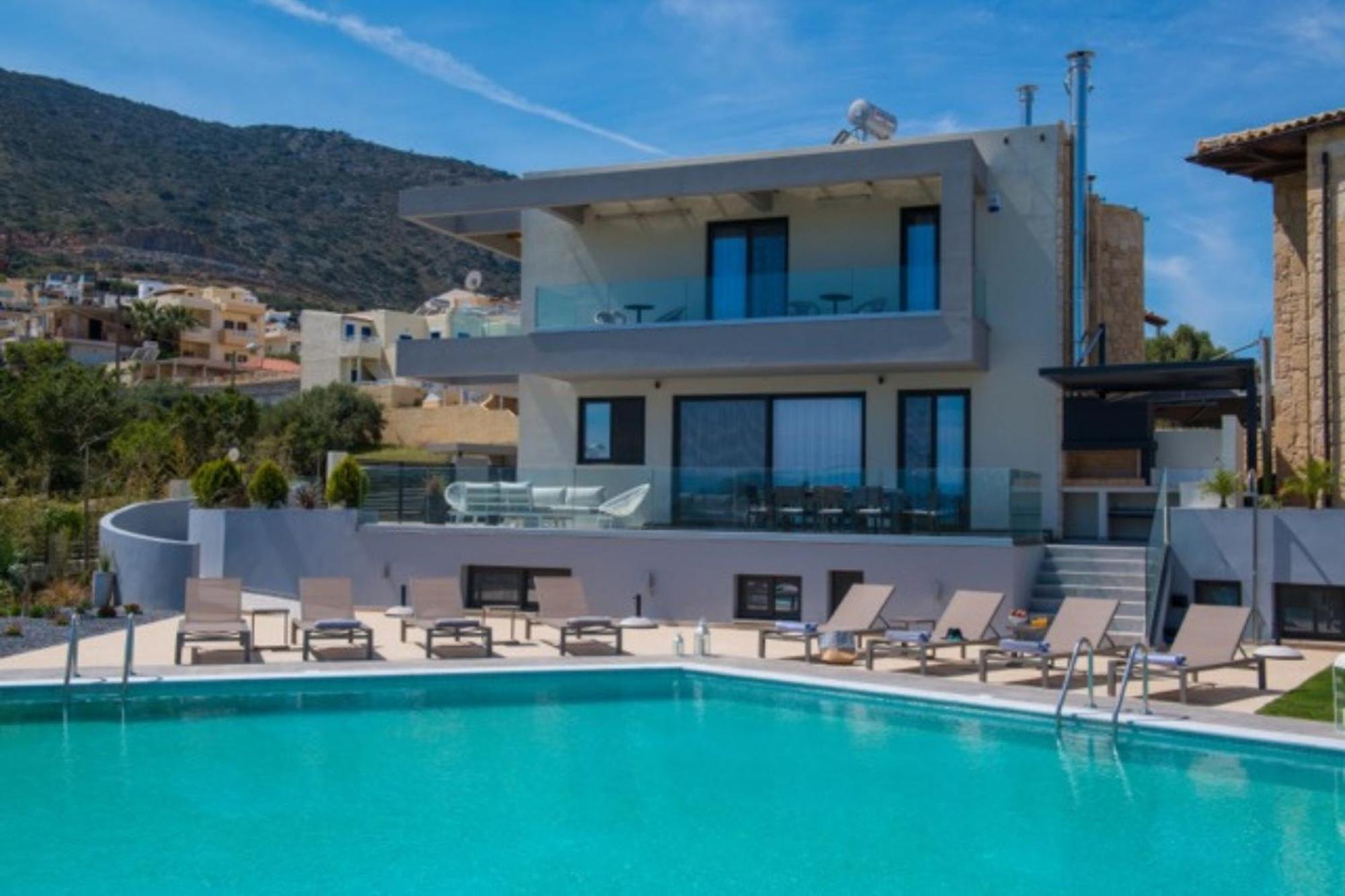 Orama Luxury Villa 4 Bedrooms With Private Pool Херсонисос Екстериор снимка