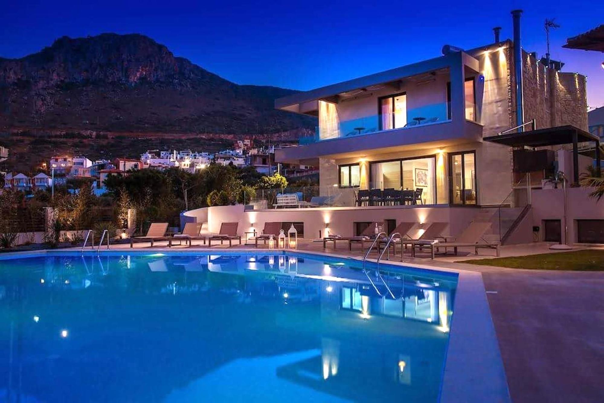 Orama Luxury Villa 4 Bedrooms With Private Pool Херсонисос Екстериор снимка